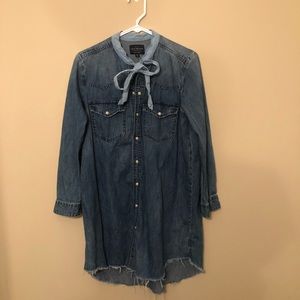 Lucky Brand Denim Dress with Rough Hem